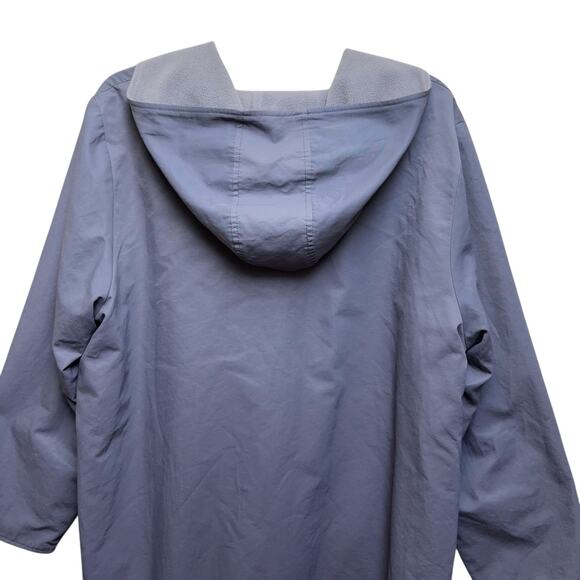 Eileen Fisher Coat Women's Size Large Purple Fleece Lined Cotton Nylon Hood Zip - Picture 4 of 9